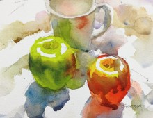 Still Life with Mug and Two Apples