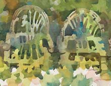 Pond Seating watercolor