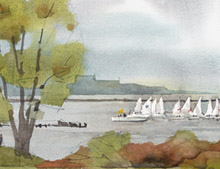 Print of Mallory Regatta watercolor painting