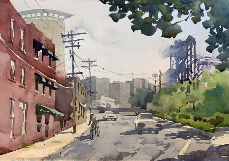 Jeff Suntala Watercolors » Columbus Road and Carter Road Bridge