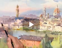 Video demo of watercolor painting of Florence, Italy.