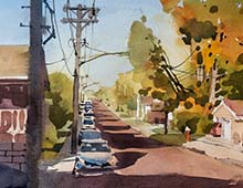 Loose watercolor of W 59th St Cleveland