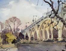 Fulton Rd Bridge From Brookside Park 3-14-2025